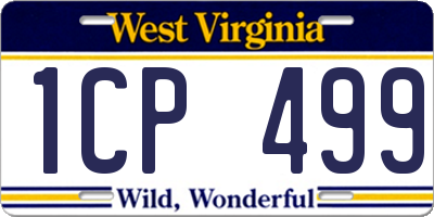 WV license plate 1CP499