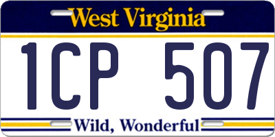 WV license plate 1CP507