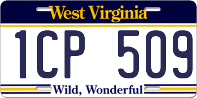 WV license plate 1CP509