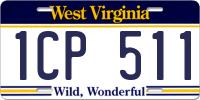 WV license plate 1CP511
