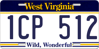 WV license plate 1CP512