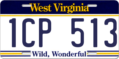 WV license plate 1CP513