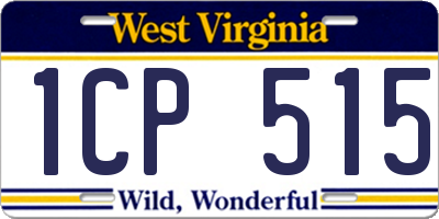 WV license plate 1CP515