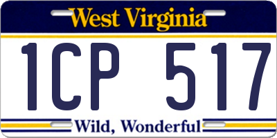 WV license plate 1CP517