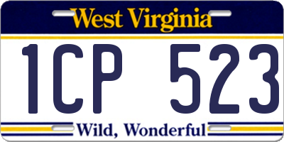 WV license plate 1CP523