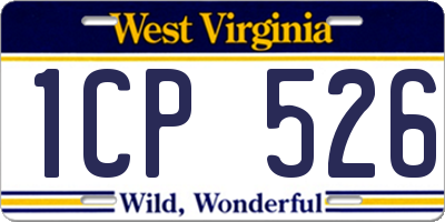 WV license plate 1CP526
