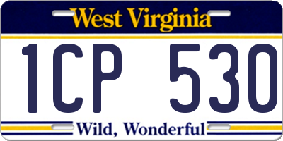 WV license plate 1CP530