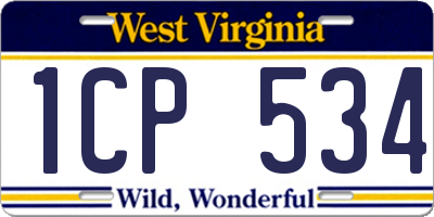 WV license plate 1CP534