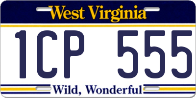 WV license plate 1CP555
