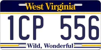 WV license plate 1CP556
