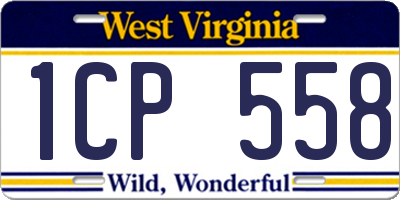 WV license plate 1CP558