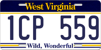 WV license plate 1CP559