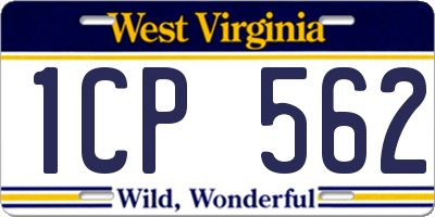 WV license plate 1CP562