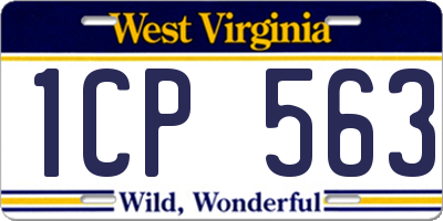 WV license plate 1CP563