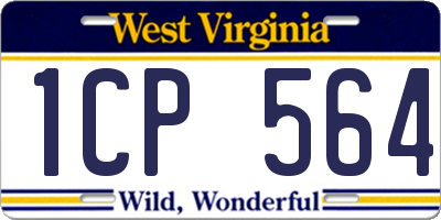 WV license plate 1CP564