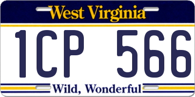 WV license plate 1CP566