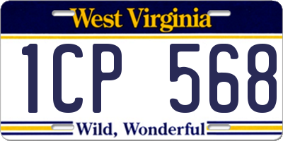 WV license plate 1CP568