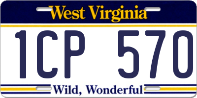 WV license plate 1CP570