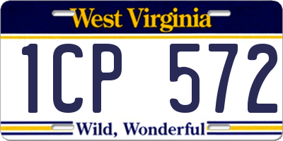 WV license plate 1CP572