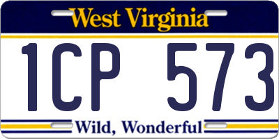 WV license plate 1CP573