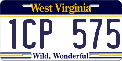 WV license plate 1CP575