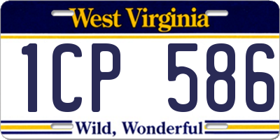 WV license plate 1CP586