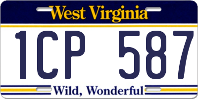 WV license plate 1CP587