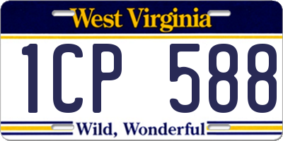 WV license plate 1CP588