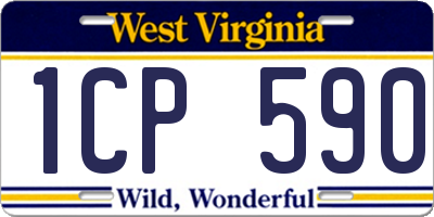 WV license plate 1CP590