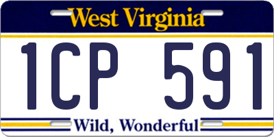 WV license plate 1CP591