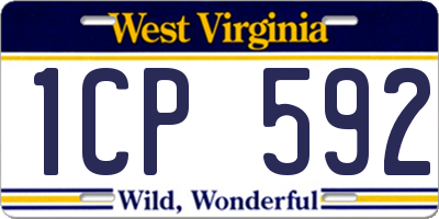 WV license plate 1CP592