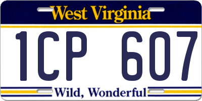 WV license plate 1CP607
