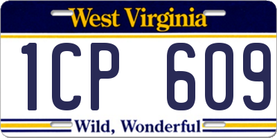 WV license plate 1CP609