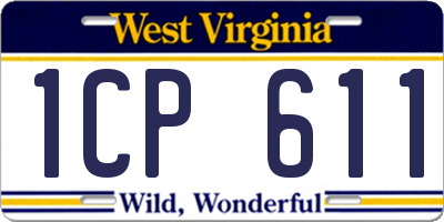 WV license plate 1CP611