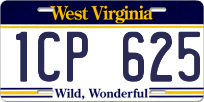 WV license plate 1CP625