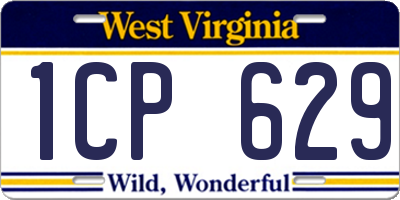 WV license plate 1CP629