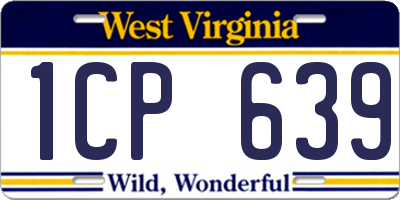 WV license plate 1CP639