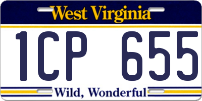 WV license plate 1CP655