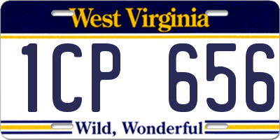 WV license plate 1CP656