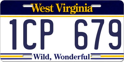 WV license plate 1CP679