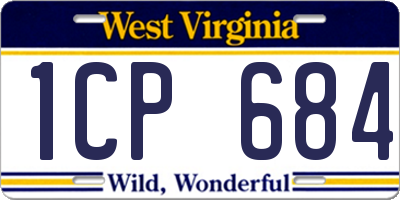 WV license plate 1CP684
