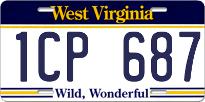 WV license plate 1CP687