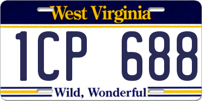 WV license plate 1CP688