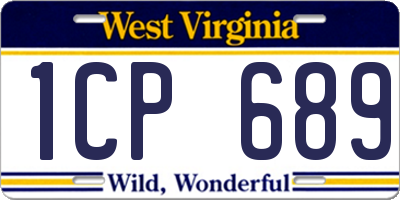WV license plate 1CP689