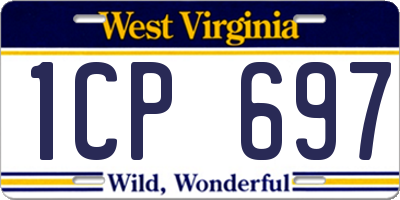 WV license plate 1CP697