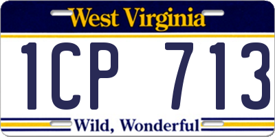 WV license plate 1CP713