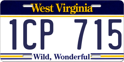 WV license plate 1CP715