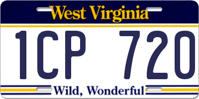 WV license plate 1CP720