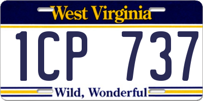 WV license plate 1CP737