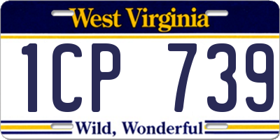 WV license plate 1CP739
